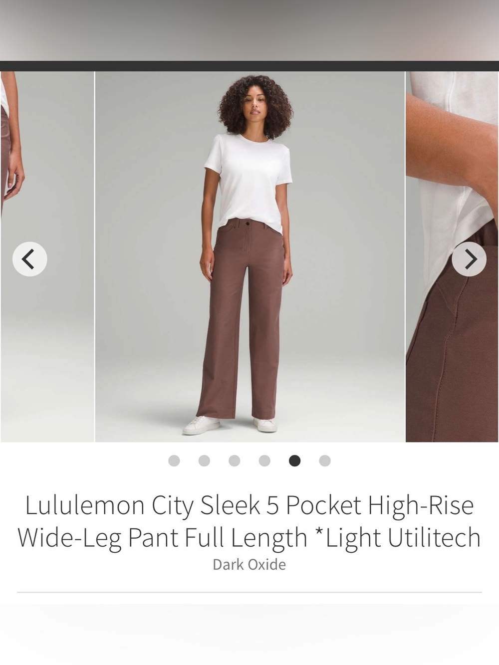 Lululemon city sleek 5 pocket high rise wide leg pant full  utilitech dark oxide